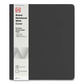Soft-Cover Notebook Folio Set, 1 Subject, Narrow Rule, Black Cover, 11 x 8.5, 80 Sheets