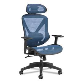 FlexFit Dexley Mesh Task Chair, Supports Up to 275 lb, Blue Seat/Back, Black Base