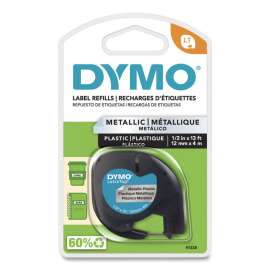 LetraTag Metallic Label Tape Cassette, 0.5" x 13 ft, Silver