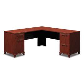 Enterprise Collection Double Pedestal Desk, 70.13" x 28.63" x 29.75", Mocha Cherry, (Box 1 of 2)