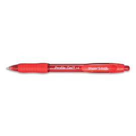 Profile Gel Pen, Retractable, Bold 1 mm, Red Ink, Translucent Red Barrel, Dozen