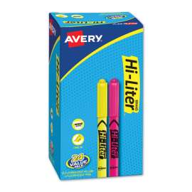 HI-LITER Pen-Style Highlighter Value Pack, Assorted Ink Colors, Chisel Tip, Assorted Barrel Colors, 24/Pack