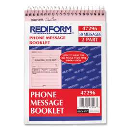 Desk Saver Line Wirebound Message Book, Two-Part Carbonless, 4.25 x 6.25, 50 Forms Total
