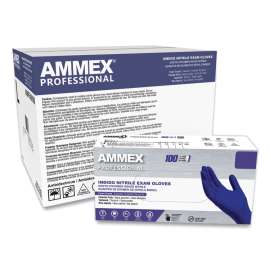 Nitrile Exam Gloves, Powder-Free, 3 mil, Medium, Indigo, 100/Box