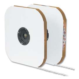 Sticky-Back Fasteners, Hook Side, 0.75" dia, White, 1,028/Pack