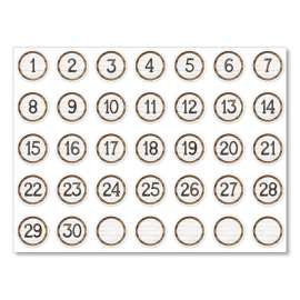 Mini Cut-Outs, Industrial Chic, 3" x 3", White/Brown, 35 Pieces/Pack