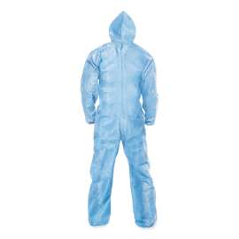 A65 Zipper Front Flame-Resistant Hooded Coveralls, Elastic Wrist and Ankles, 2X-Large, Blue, 25/Carton