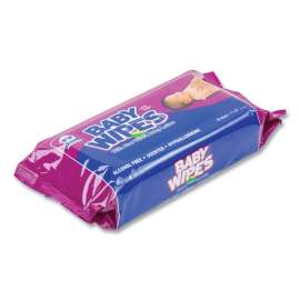 Baby Wipes Refill Pack, Scented, White, 80/Pack, 12 Packs/Carton