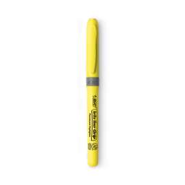 Brite Liner Grip Pocket Highlighter, Fluorescent Yellow Ink, Chisel Tip, Yellow/Black/Silver Barrel, Dozen