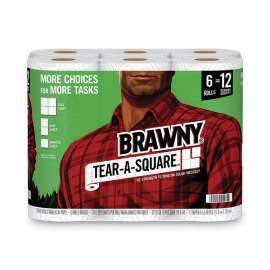 Tear-A-Square Perforated Kitchen Roll Towels, 2-Ply, 5.5 x 11, 128 Sheets/Roll, 6 Rolls/Pack