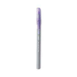 Round Stic Grip Xtra Comfort Ballpoint Pen, Easy-Glide, Stick, Medium 1.2 mm, Purple Ink, Gray/Purple Barrel, Dozen