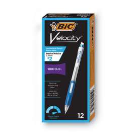 Velocity Side Clic Pencil, 0.5 mm, HB (#2), Black Lead, Assorted Barrel Colors, Dozen