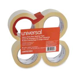 Heavy-Duty Box Sealing Tape with Dispenser, 3" Core, 1.88" x 60 yds, Clear, 4/Box