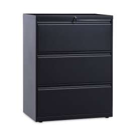Three-Drawer Lateral File Cabinet, 30w x 18d x 39.5h, Charcoal