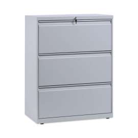 Three-Drawer Lateral File Cabinet, 30w x 18d x 39.5h, Light Gray