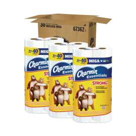 Essentials Strong Bathroom Tissue, Septic Safe, 1-Ply, White, 451/Roll, 30 Rolls/Carton