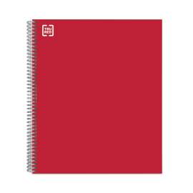 Premium Three-Subject Notebook, Medium/College Rule, Red Cover, 11 x 8.5, 138 Micro-Perforated Sheets