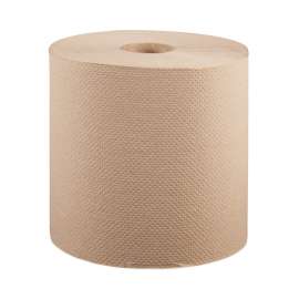 Hardwound Roll Towels, 8 x 800 ft, Natural, 12 Rolls/Carton