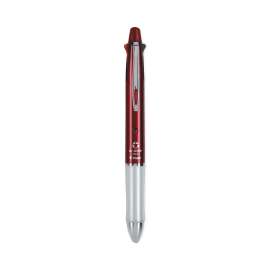 Dr. Grip 4 + 1 Retractable Ballpoint Pen/Pencil, BK/BE/GN/Red Ink, Burgundy Barrel