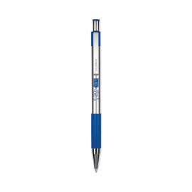F-301 Ballpoint Pen, Retractable, Fine 0.7 mm, Blue Ink, Stainless Steel/Blue Barrel, 2/Pack