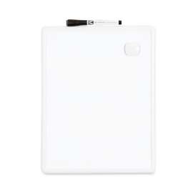 Magnetic Dry Erase Board with Plastic Frame, 14.66 x 11, White Surface, White Plastic Frame