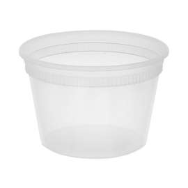 Newspring DELItainer Microwavable Container, 16 oz, 4.55 x 4.55 x 3.05, Natural, Plastic, 480/Carton