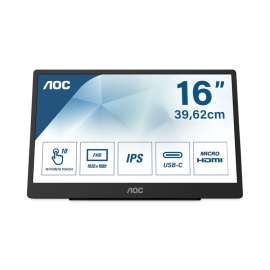 16T2 LED Monitor, 15.6" Widescreen, IPS Panel, 1920 Pixels x 1080 Pixels