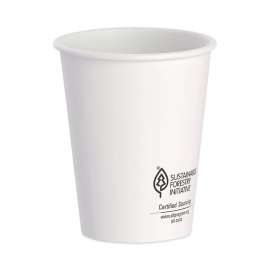Thermoguard Insulated Paper Hot Cups, 8 oz, White Sustainable Forest Print, 40/Pack