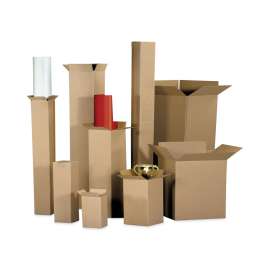 Fixed-Depth Shipping Boxes, 200 lb Mullen Rated, Regular Slotted Container (RSC), 12" x 12" x 24", Brown Kraft, 25/Bundle