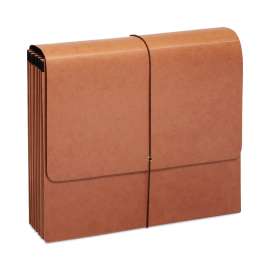 Earthwise by Pendaflex Reinforced Recycled Expanding Wallet, 5.25" Exp, 1 Section, Elastic Cord Closure, Letter Size, Redrope