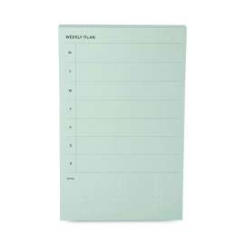 Adhesive Weekly Planner Sticky-Note Pads, Weekly Planner Format, 4.9" x 7.7", Green, 100 Sheets/Pad