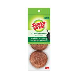 Metal Scrubbing Pads, 2.25 x 2.75, Copper, 3/Pack, 8/ Packs/Carton