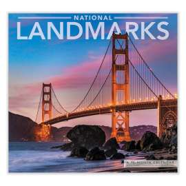 National Landmarks Wall Calendar, Landscape and Historic Structure Photos, White/Multicolor Sheets, 12-Month (Jan-Dec): 2023