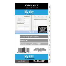 My Day Daily/Monthly Planner Refill, Desk Size 3, 6.75 x 3.75, Brown/White Sheets, 12-Month (Jan to Dec): 2023