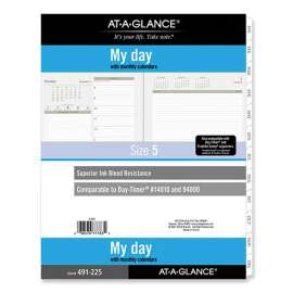 My Day Daily/Monthly Planner Refill with Diary Notes, Folio Size 5, 11 x 8.5, Brown/White Sheets, 12-Month (Jan to Dec): 2023