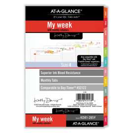 My Week Weekly/Monthly Planner Refill, Floral Artwork, Desk Size 4, 8.5 x 5.5, Multicolor Sheets, 12-Month (Jan-Dec): 2023