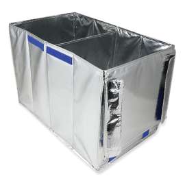 Fresh Staging Tote, Electroplated Aluminum/Semi-Rigid PE Board, 24 x 14 x 15, Silver, 6/Carton