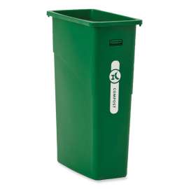 Slim Jim Resin Compost Can, 23 gal, Resin, Compost Green