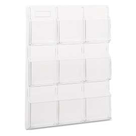 Reveal Clear Literature Displays, 9 Compartments, 30w x 2d x 36.75h, Clear