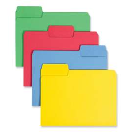 Erasable SuperTab File Folders, 1/3-Cut Tabs: Assorted, Letter Size, 0.75" Expansion, Assorted Colors, 24/Pack