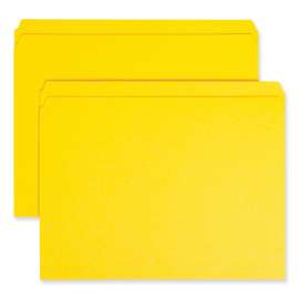 Reinforced Top Tab Colored File Folders, Straight Tabs, Letter Size, 0.75" Expansion, Yellow, 100/Box