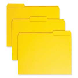 Reinforced Top Tab Colored File Folders, 1/3-Cut Tabs: Assorted, Letter Size, 0.75" Expansion, Yellow, 100/Box
