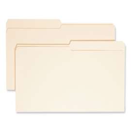 Manila File Folders, 1/2-Cut Tabs: Assorted, Legal Size, 0.75" Expansion, Manila, 100/Box