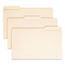 Manila File Folders, 1/3-Cut Tabs: Assorted, Legal Size, 0.75" Expansion, Manila, 100/Box