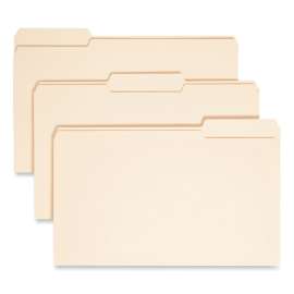 Top Tab File Folders with Antimicrobial Product Protection, 1/3-Cut Tabs: Assorted, Legal, 0.75" Expansion, Manila, 100/Box
