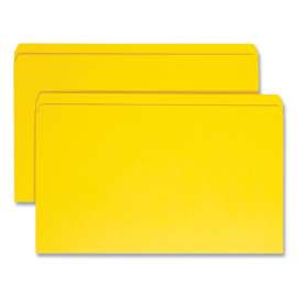 Reinforced Top Tab Colored File Folders, Straight Tabs, Legal Size, 0.75" Expansion, Yellow, 100/Box