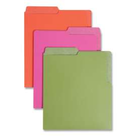 Organized Up Heavyweight Vertical File Folders, 1/2-Cut Tabs, Letter Size, Assorted: Green/Orange/Red/Sky Blue/Yellow, 6/Pack