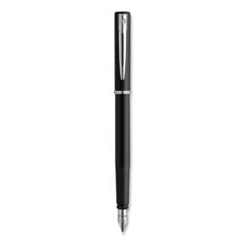 Waterman Allure Fountain Pen, Fine Nib, Blue Ink, Black Barrel