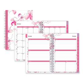 Breast Cancer Awareness Create-Your-Own Cover Weekly/Monthly Planner, Orchid Artwork, Pink/White, 12-Month (Jan to Dec): 2024