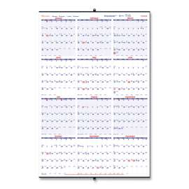 Yearly Wall Calendar, 24 x 36, White/Blue Sheets, 12-Month (Jan to Dec): 2024